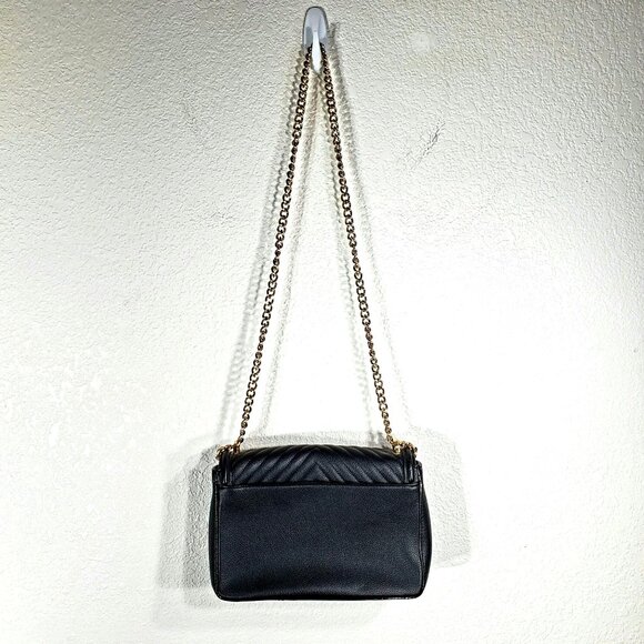 Victorias Secret Black Quilted Shoulder Bag With Gold Chain Strap Faux Leather - Picture 5 of 16